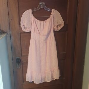 Layner Pink Puff Sleeve Dress